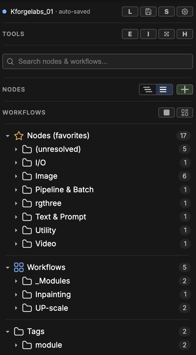 Kforge Labs sidebar overview screenshot